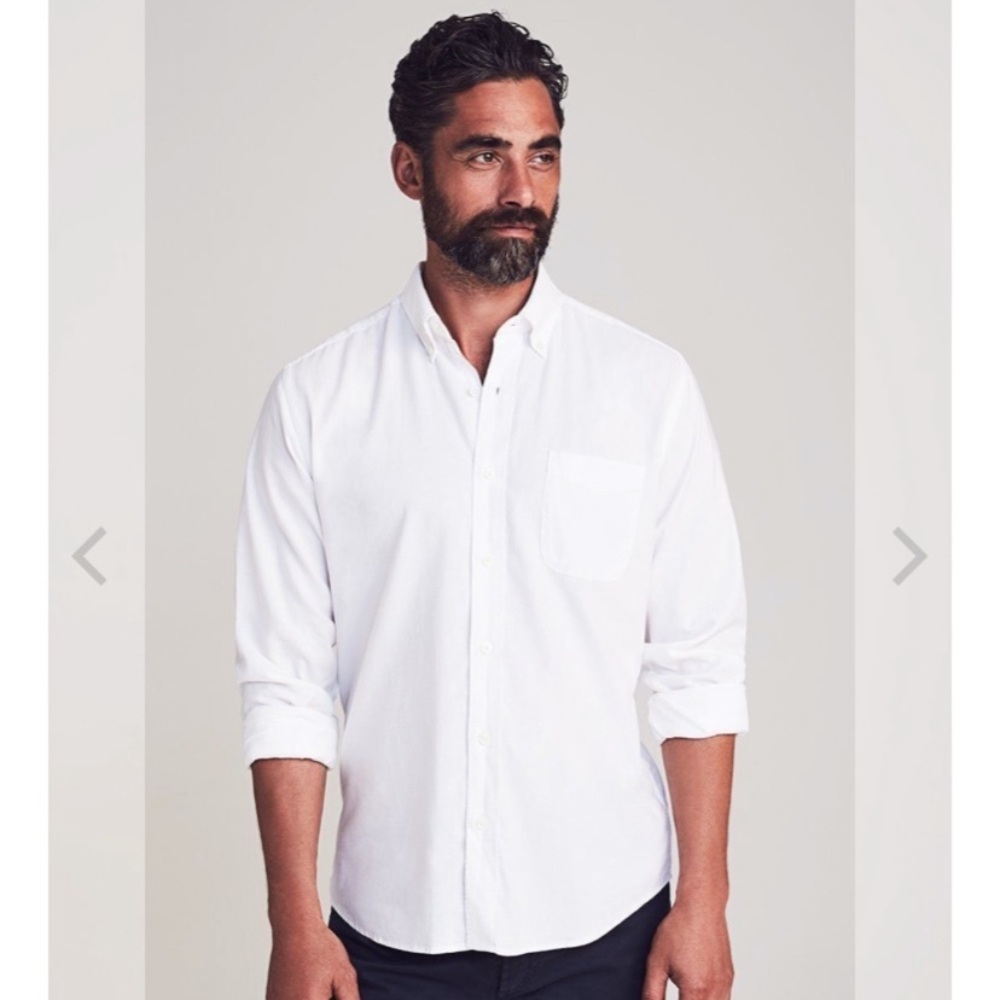 Faherty Brand stretch oxford XL - white